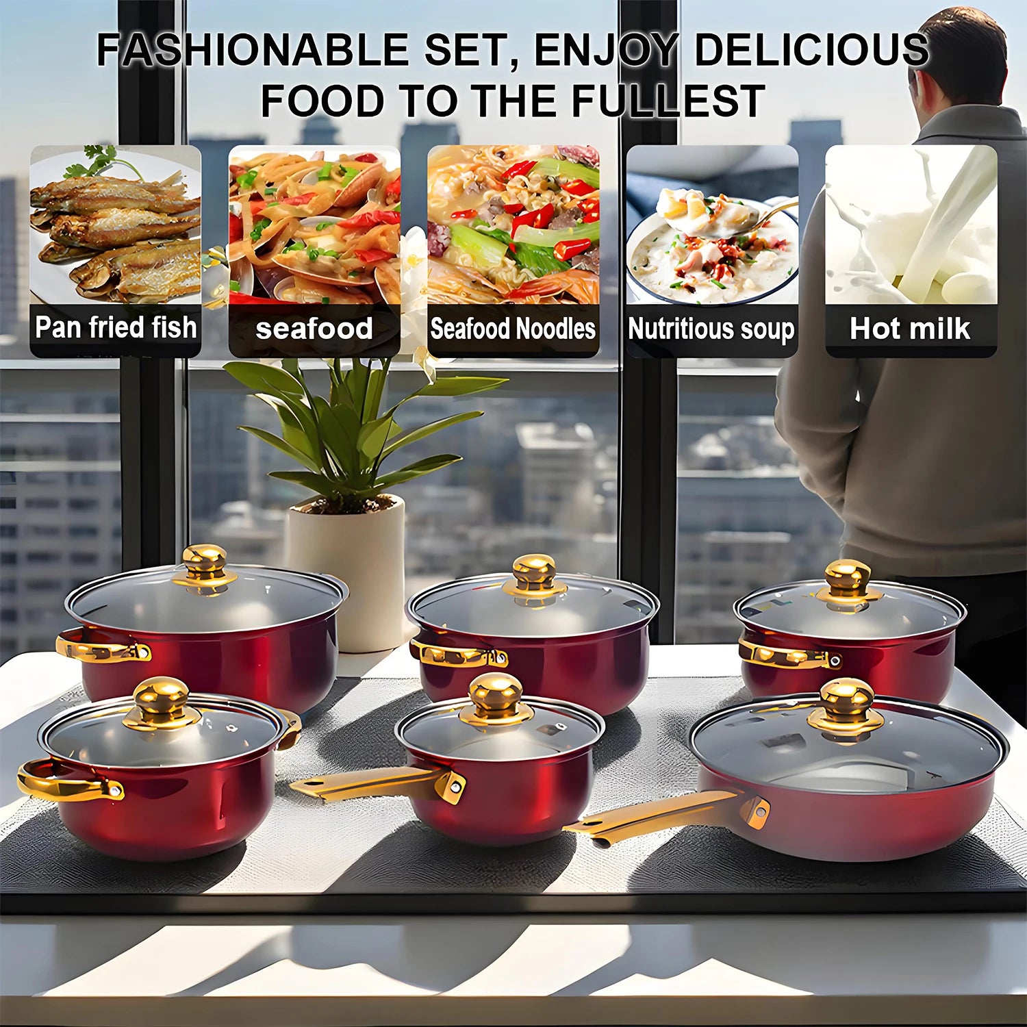 12-Piece Stainless Steel Cookware Set