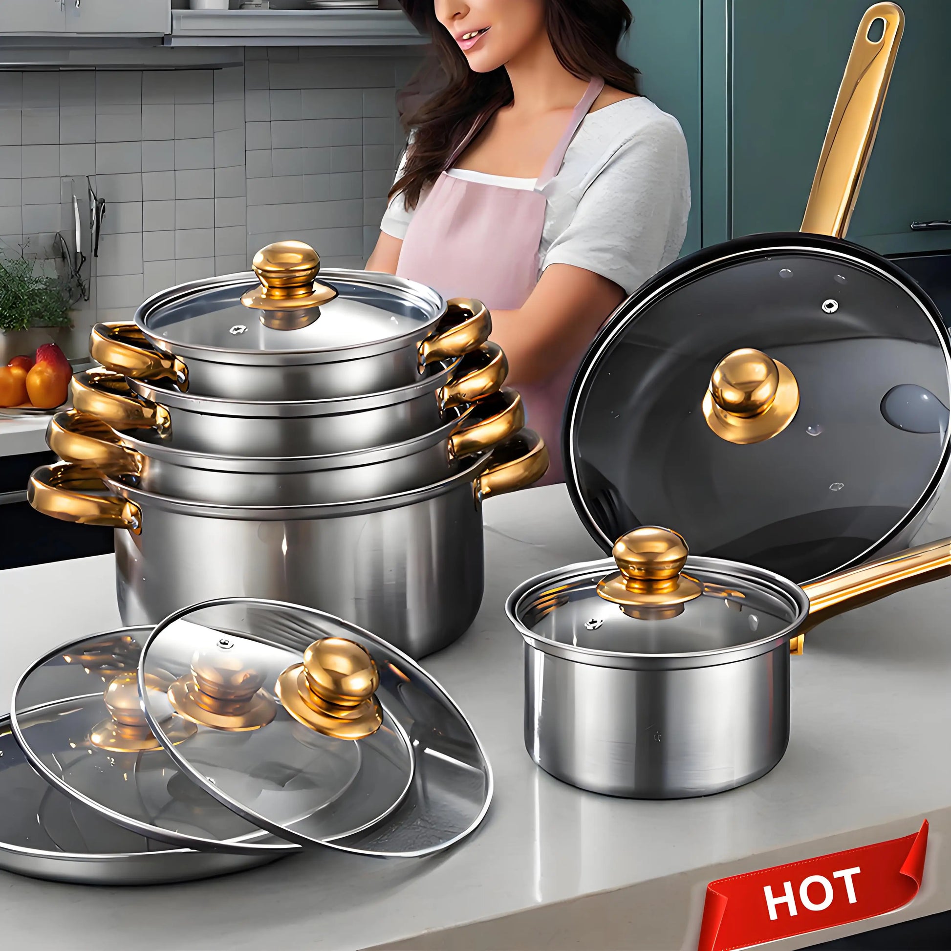 12-Piece Stainless Steel Cookware Set