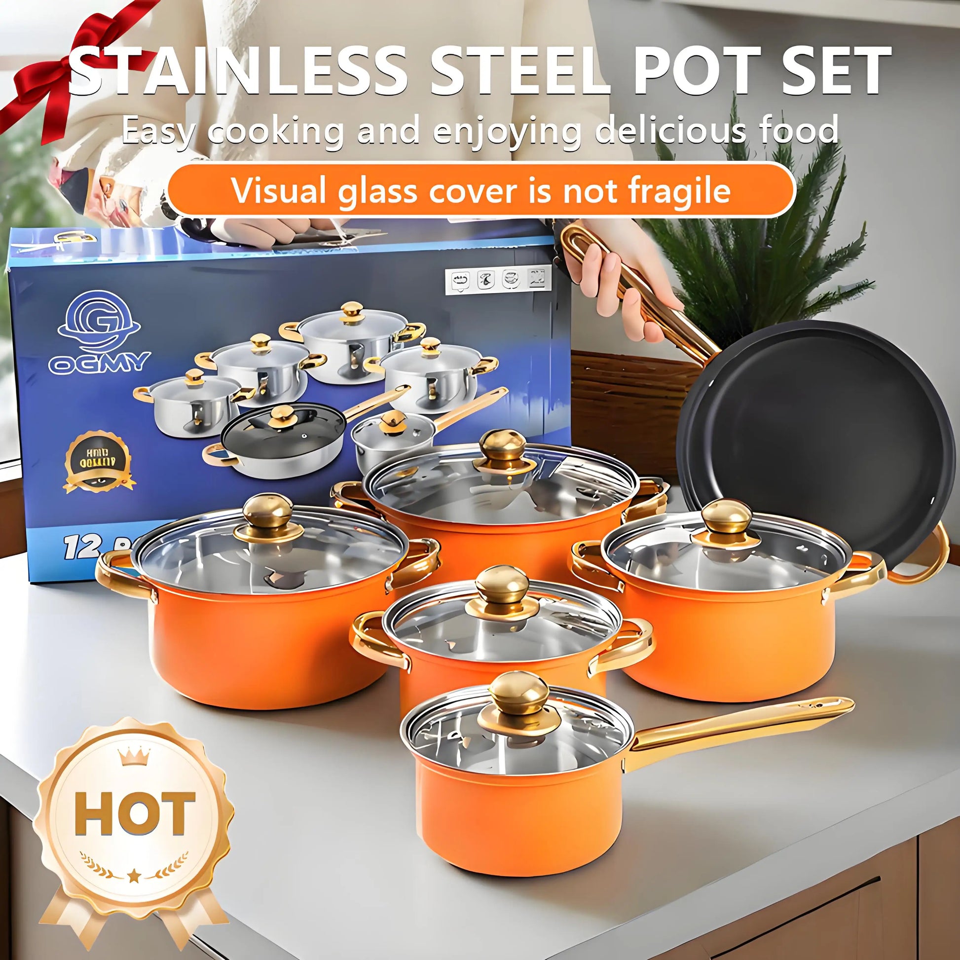 12-Piece Stainless Steel Cookware Set