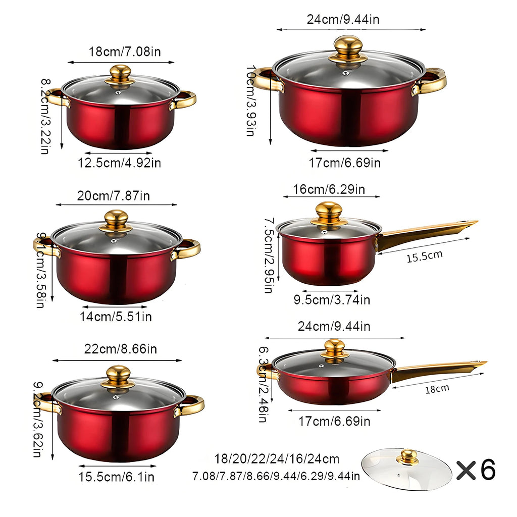 12-Piece Stainless Steel Cookware Set