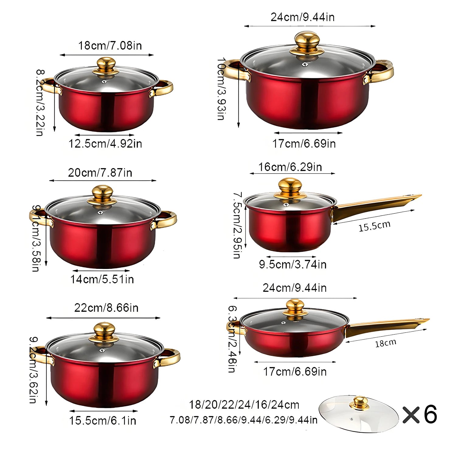 12-Piece Stainless Steel Cookware Set
