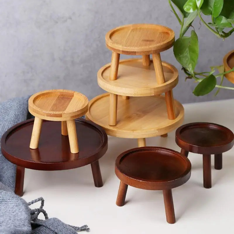 Multifunctional Wooden Stool Plant Holder