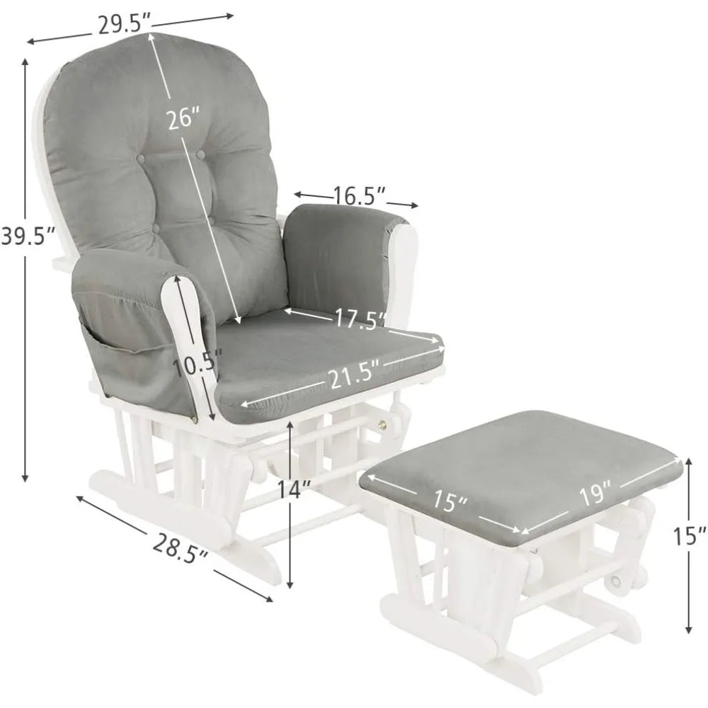 Nursery Glider with Ottoman