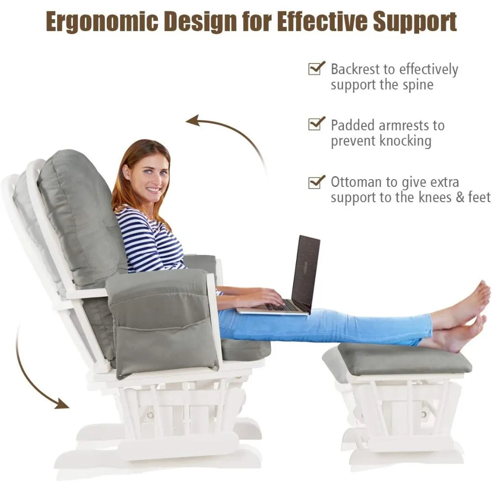Nursery Glider with Ottoman