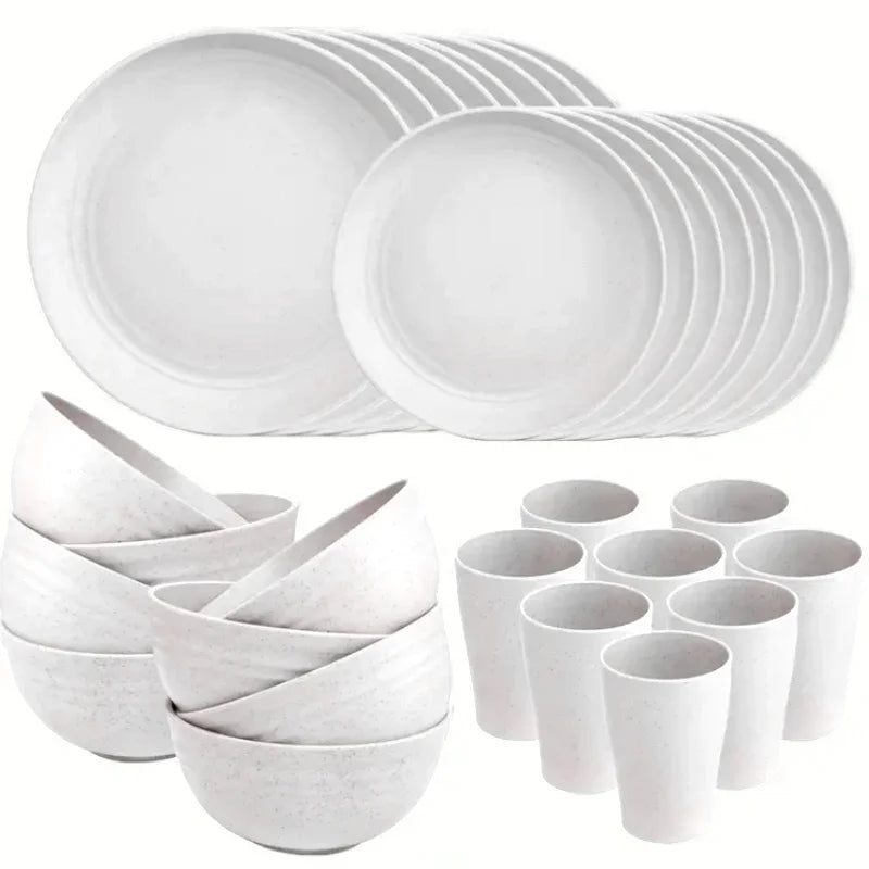 Plastic Wheat Straw Dishware Set