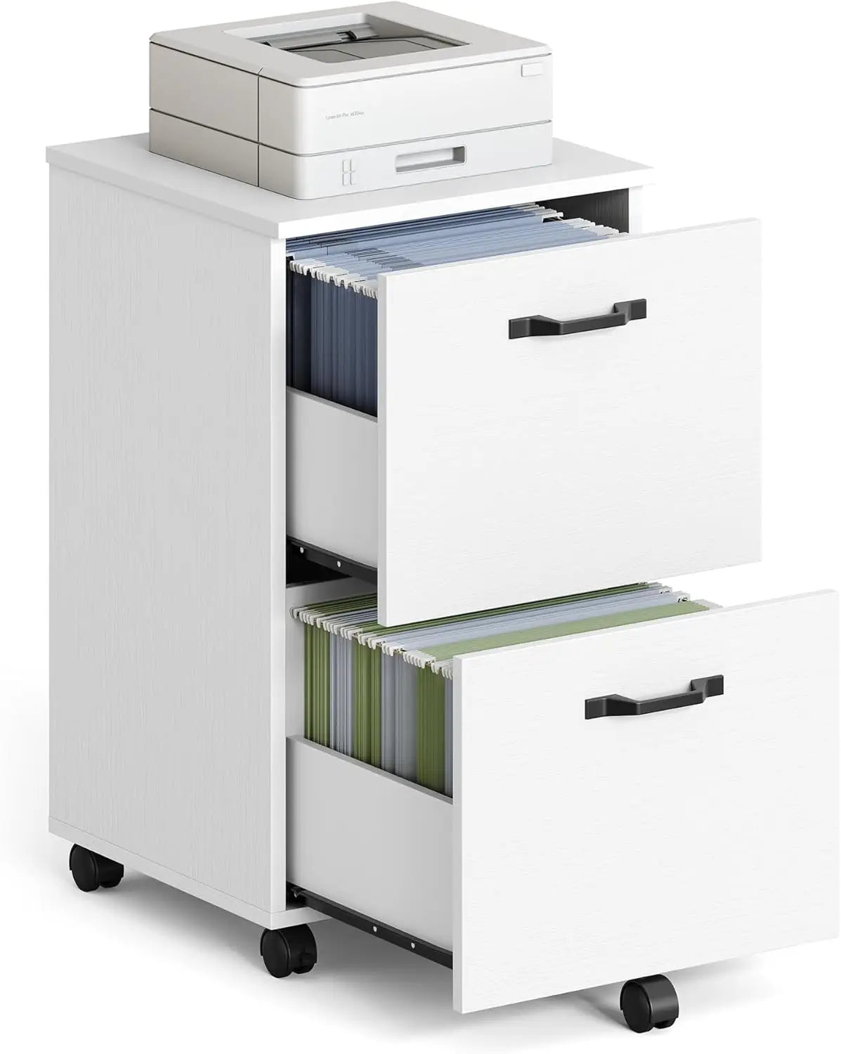 Rolling White File Cabinet