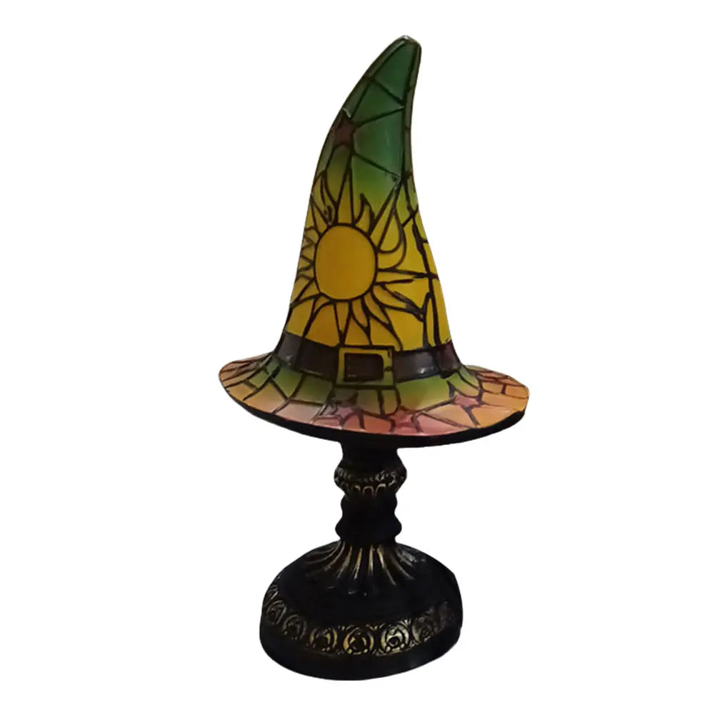 Stained Glass Witch Hat Lamp
