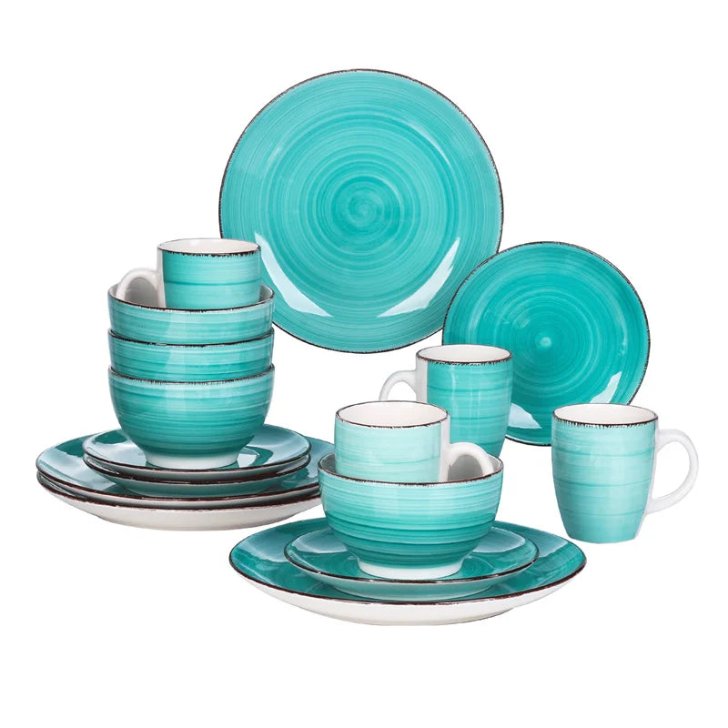 16Pc Ceramic Vintage Dinnerware Set