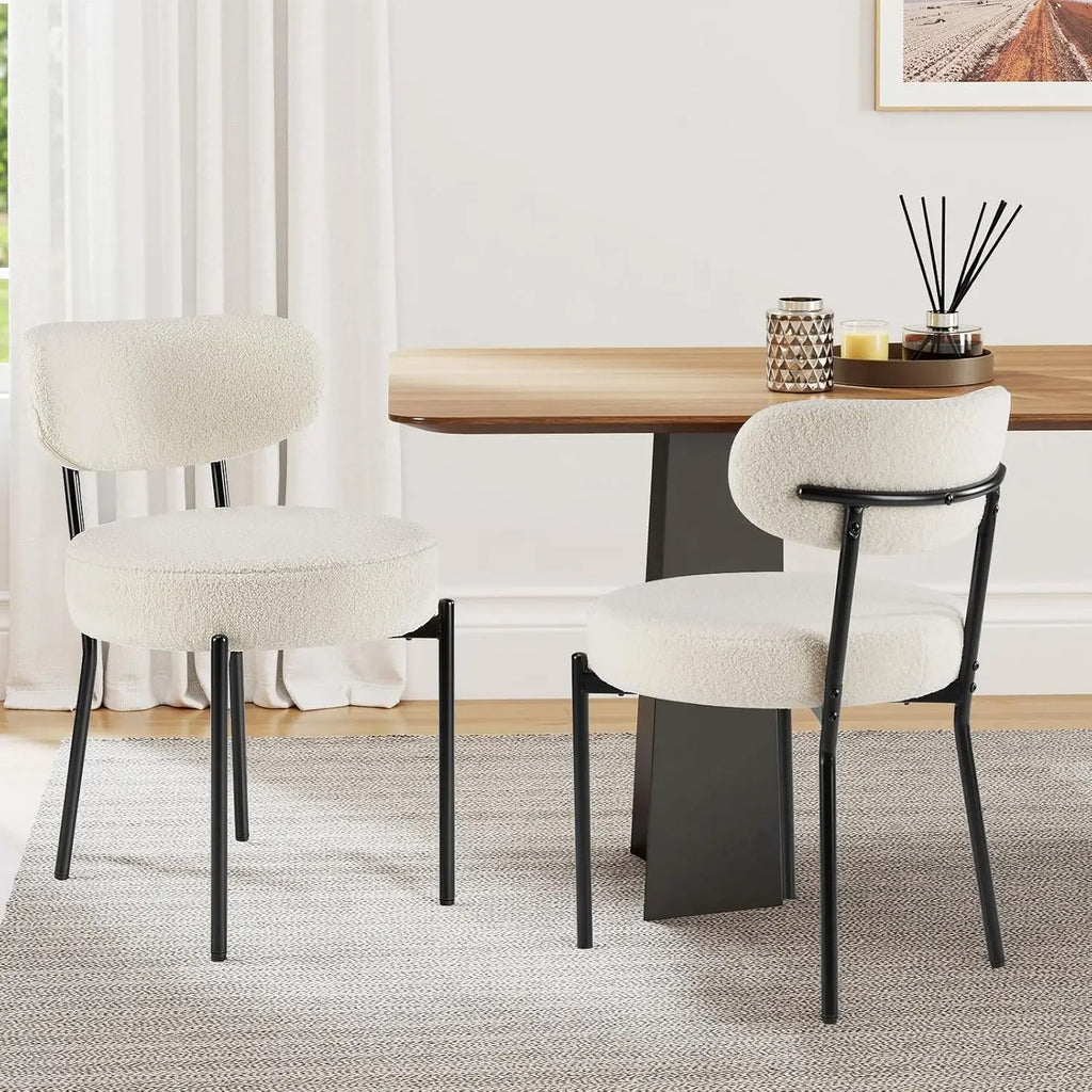 Boucle Dining Chairs Set of 2