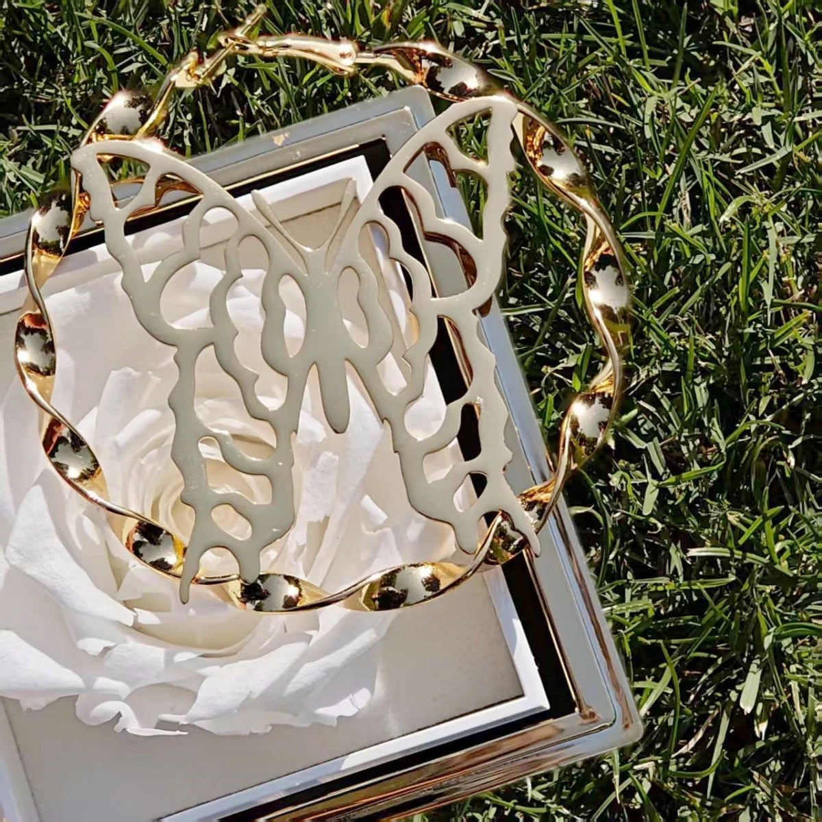 Butterfly Letter Necklace and Earrings Jewelry Set