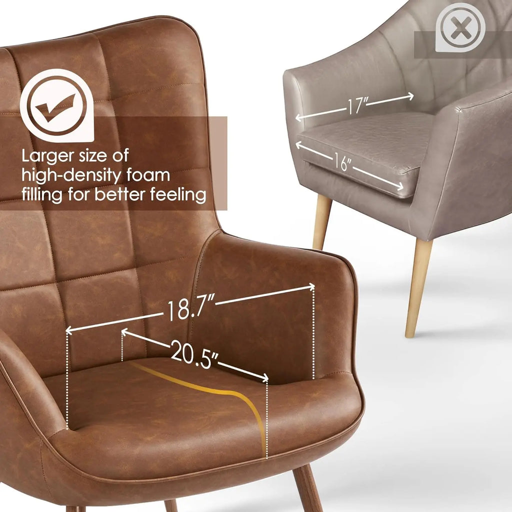 Faux Leather Accent Chair