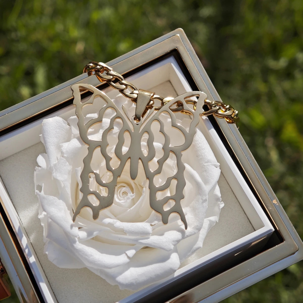 Butterfly Letter Necklace and Earrings Jewelry Set
