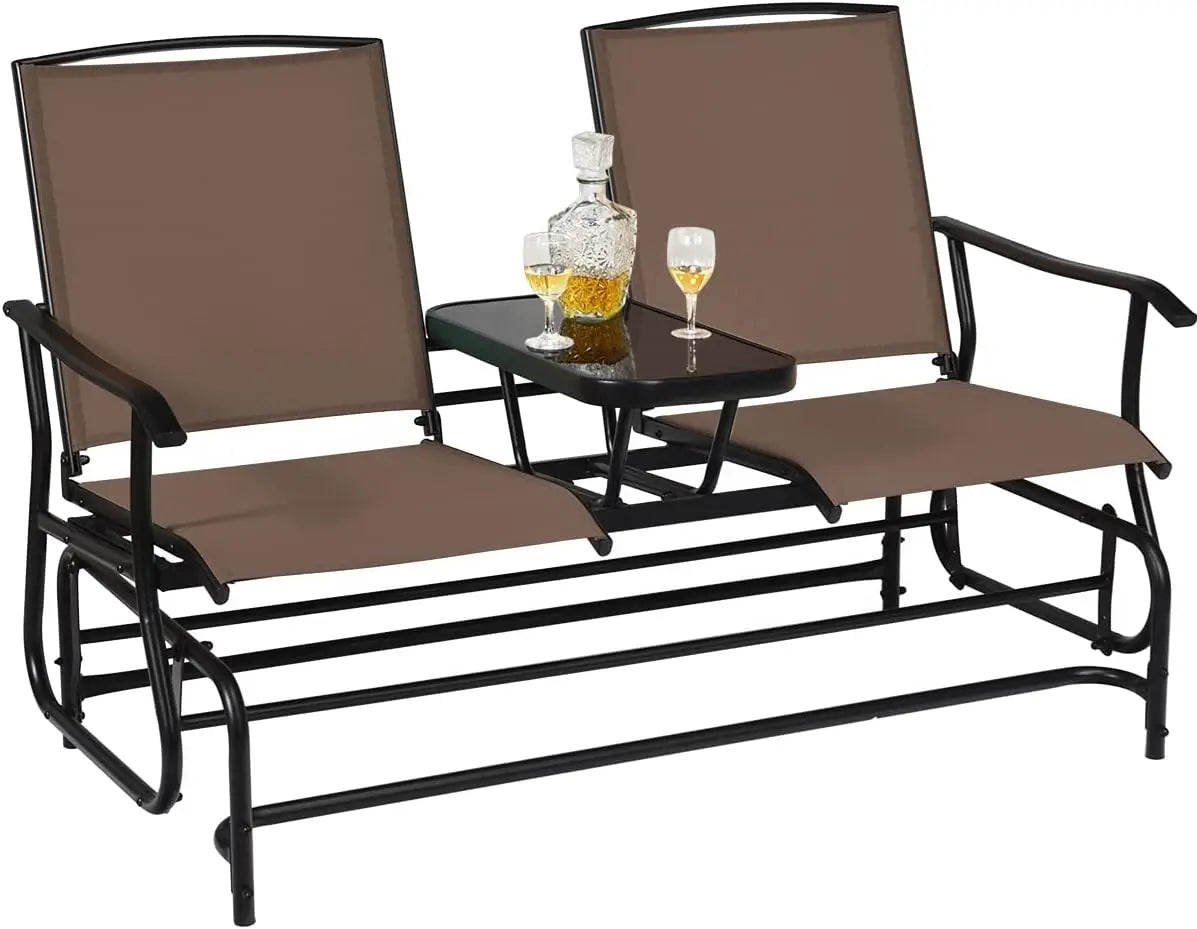 Glider Bench with Center Table