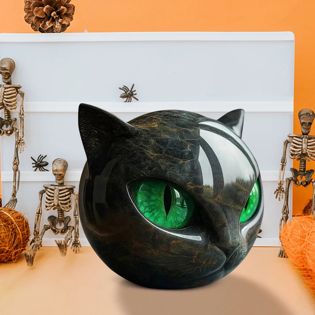 Black Obsidian Cat Head