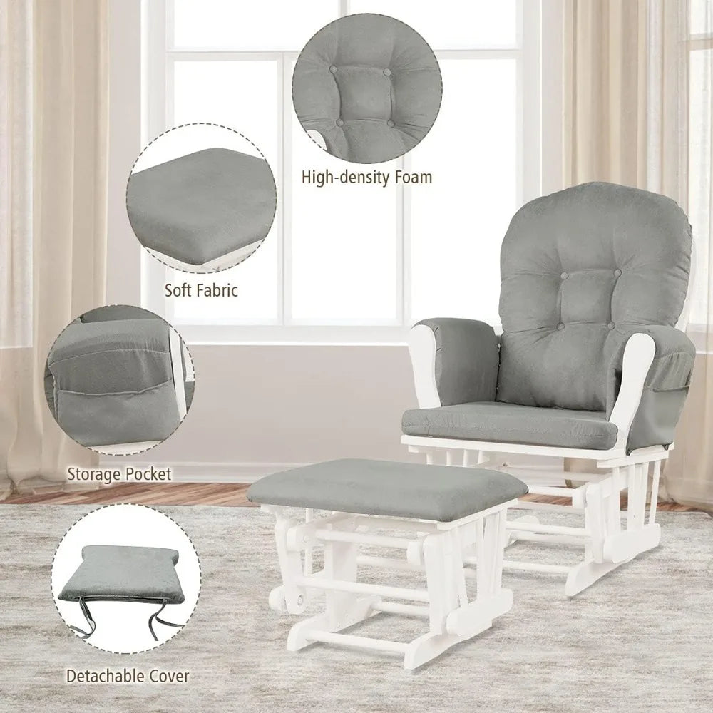 Nursery Glider with Ottoman