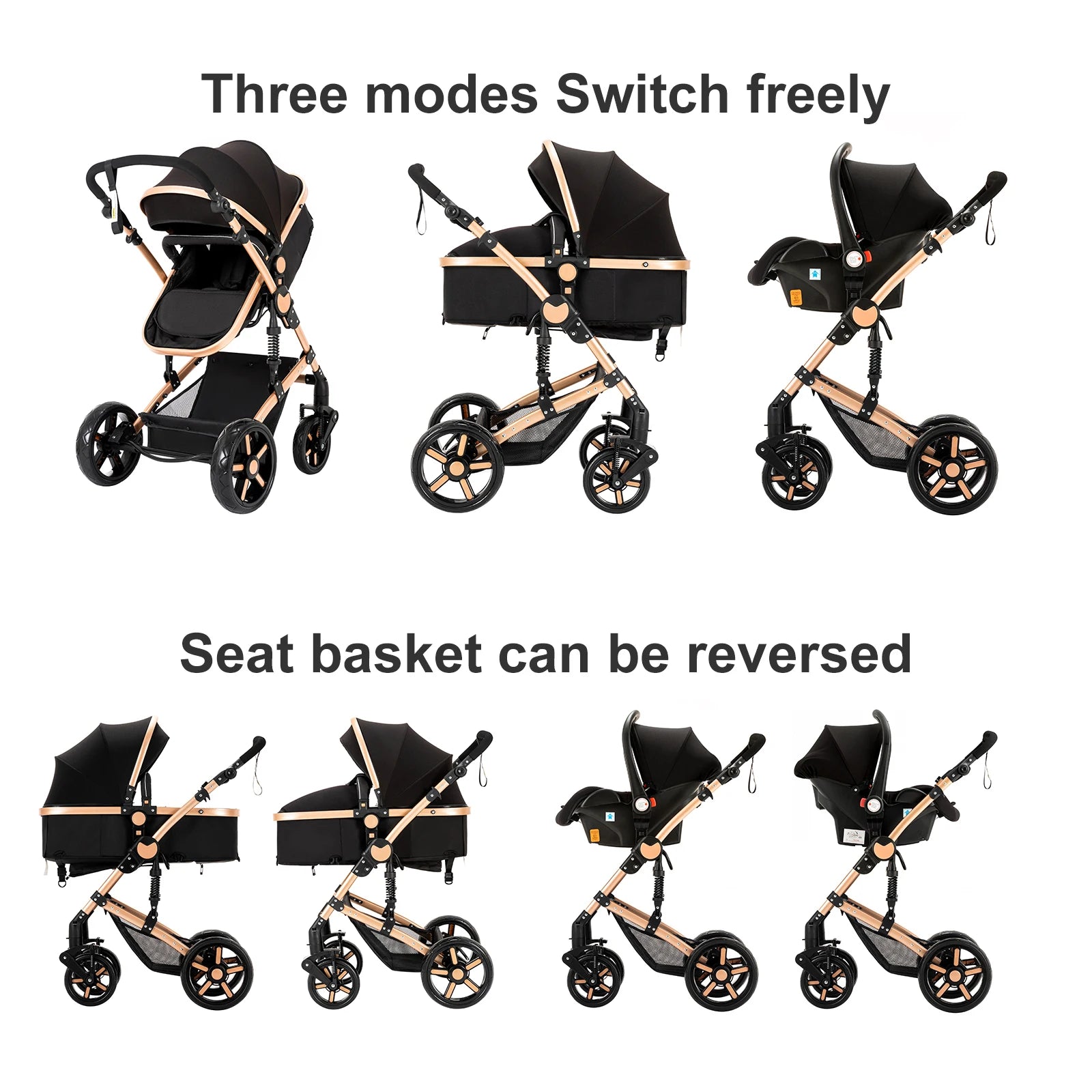 Lightweight Folding  3 in 1 Baby Cart