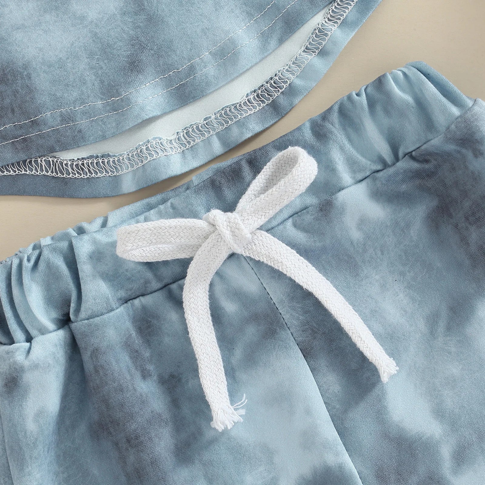 Tie-Dyed Casual Short Sleeve Hooded Set
