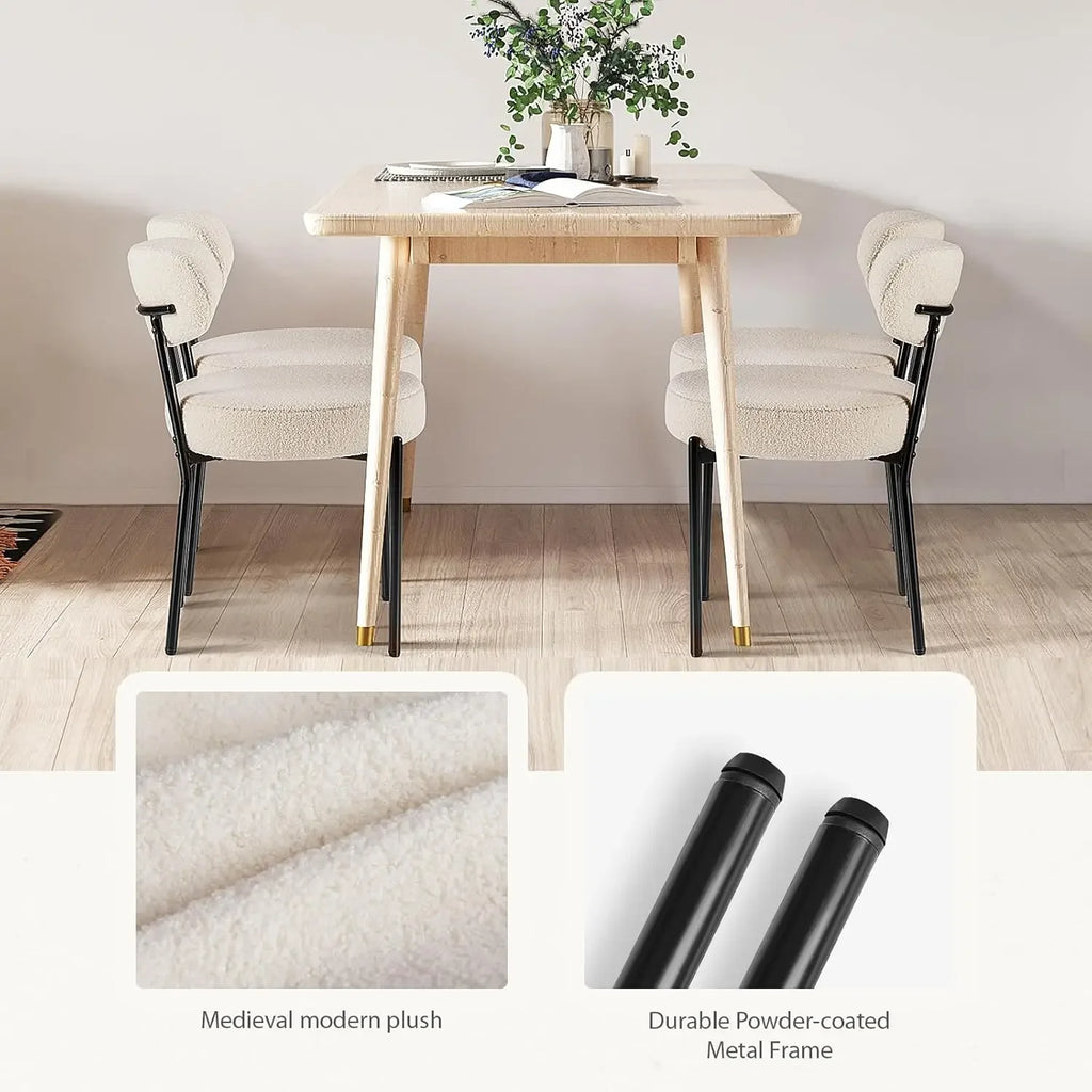 Boucle Dining Chairs Set of 2