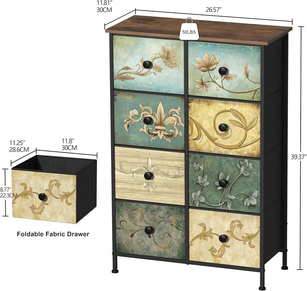 8 Drawer Retro Storage Dresser