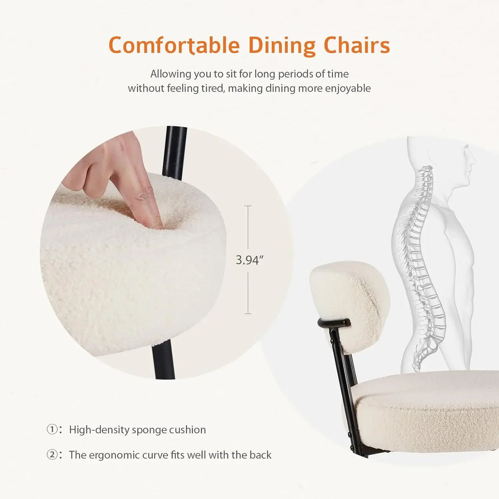 Boucle Dining Chairs Set of 2