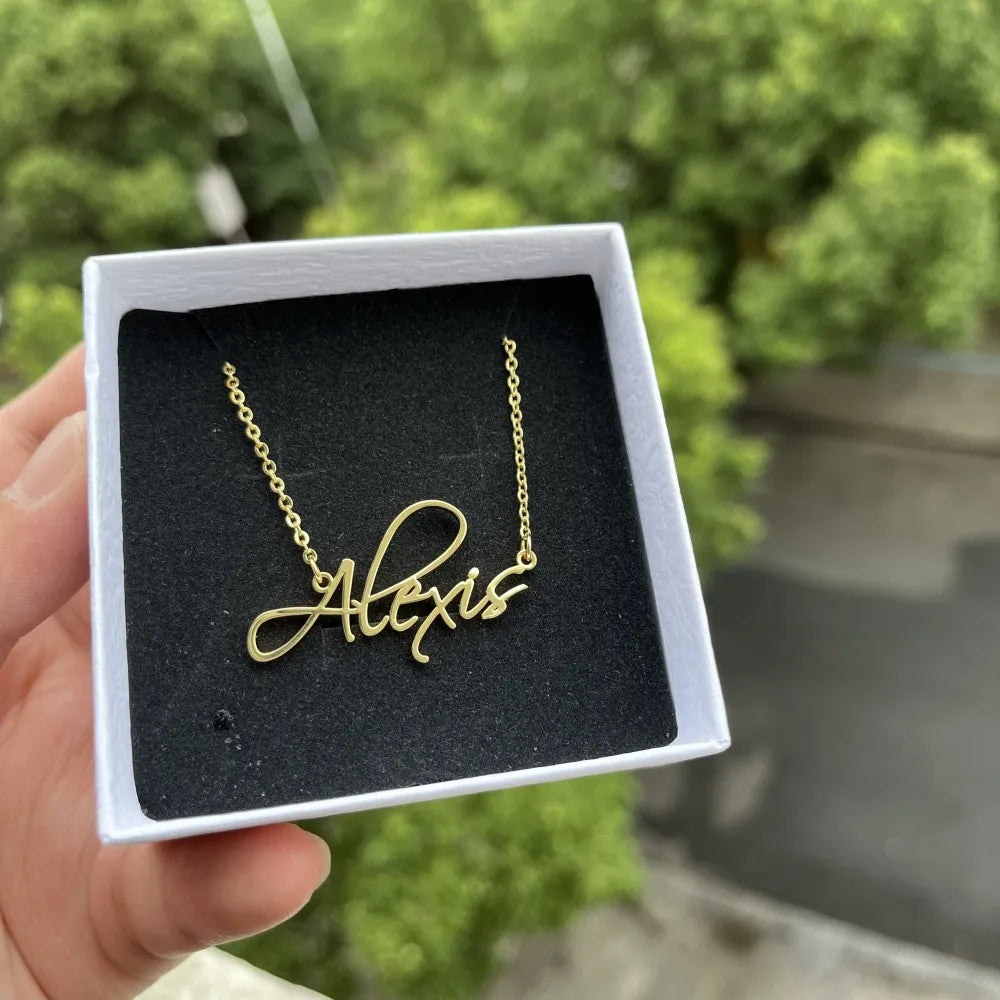 Personalized Necklace and Hoop Twist Earrings Set