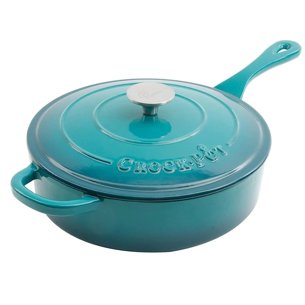 Enameled Cast Iron Skillet with Matching Lid