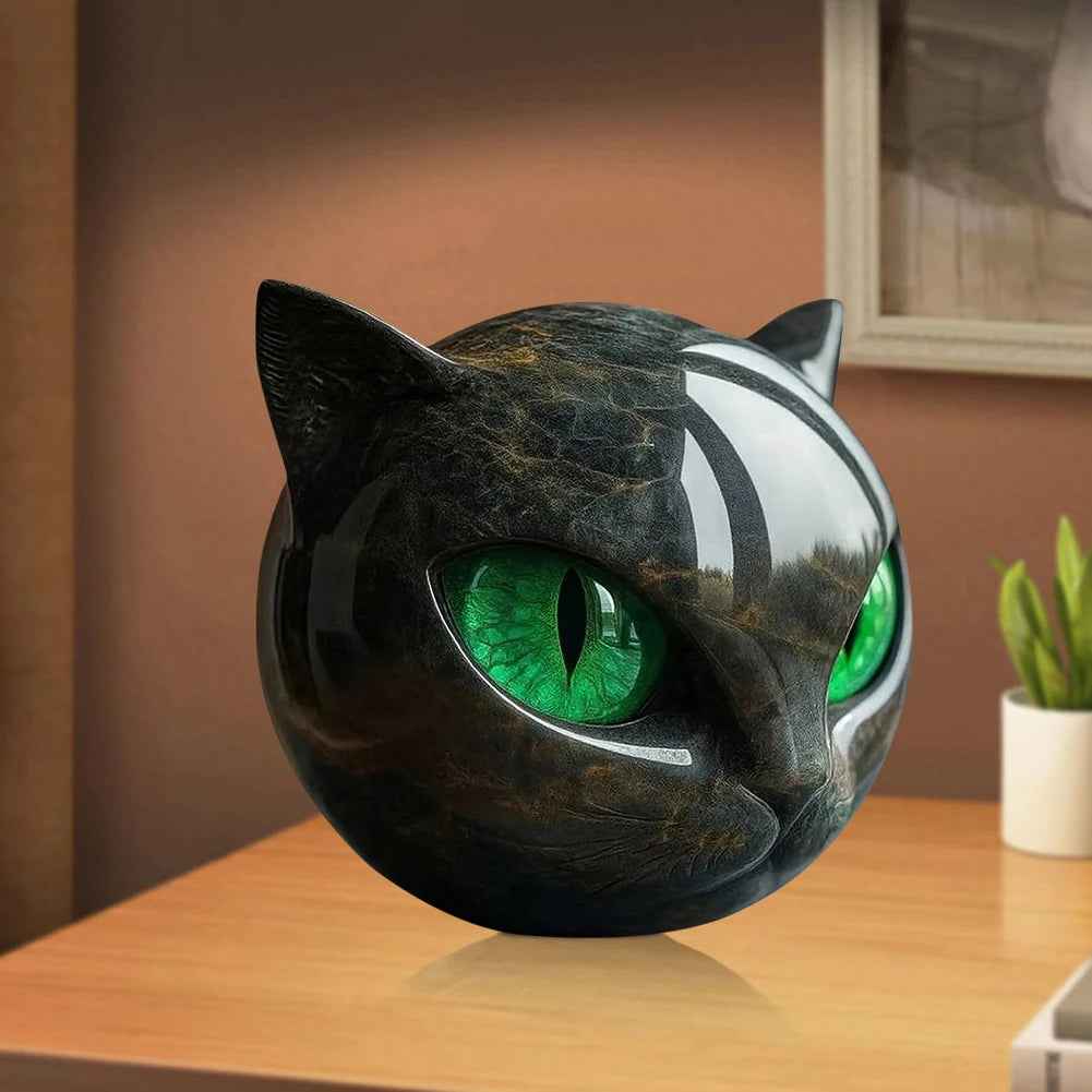 Black Obsidian Cat Head