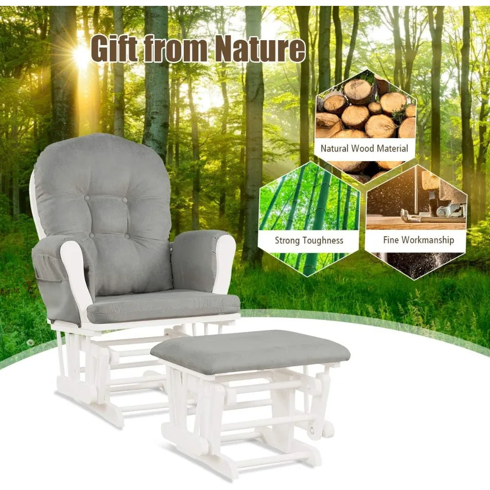Nursery Glider with Ottoman