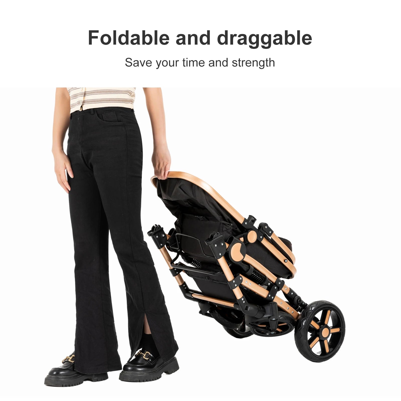 Lightweight Folding  3 in 1 Baby Cart