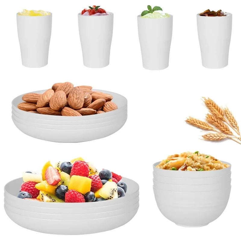 Plastic Wheat Straw Dishware Set