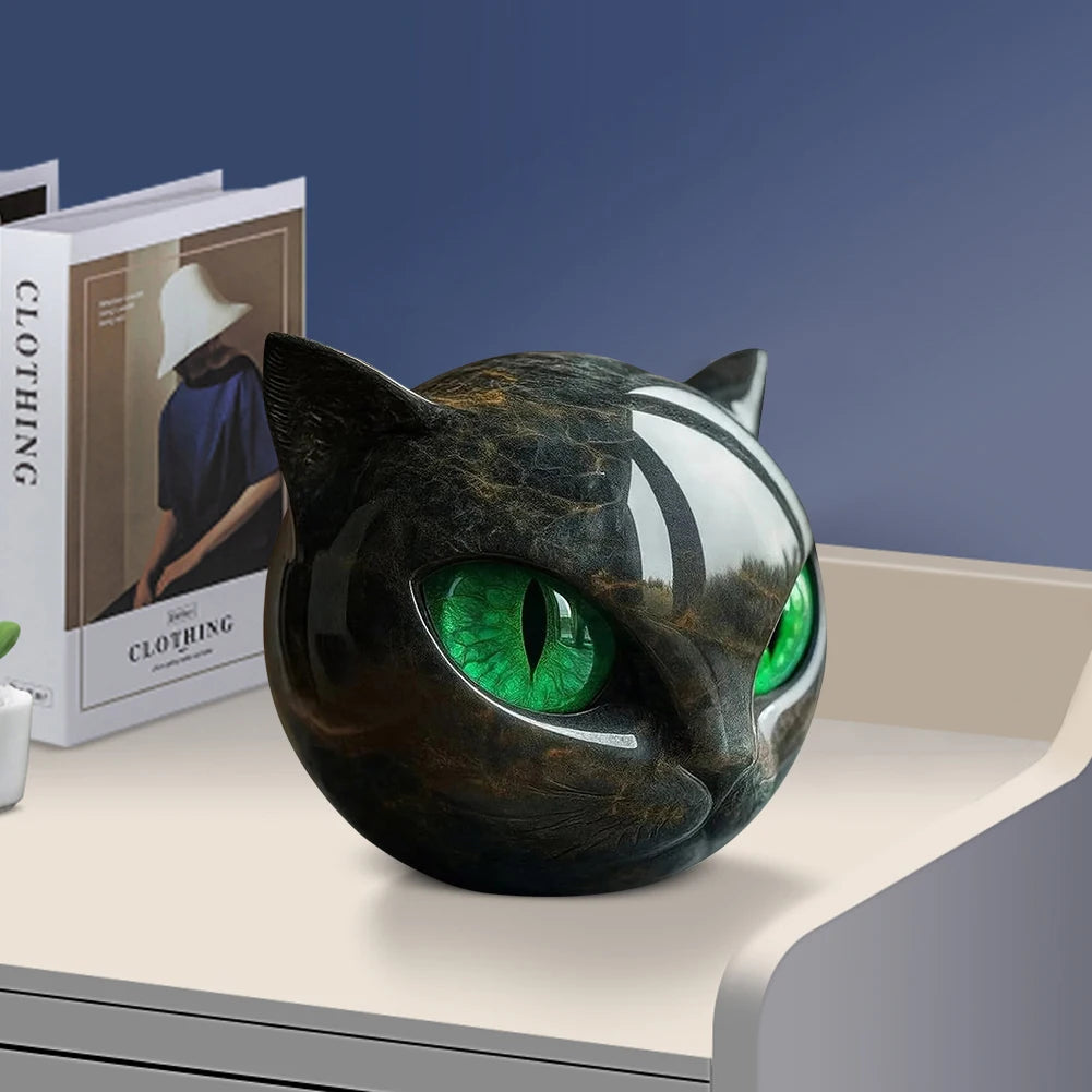 Black Obsidian Cat Head
