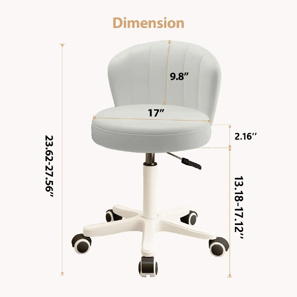 Round Rolling Armless Comfy Work Spa Chair
