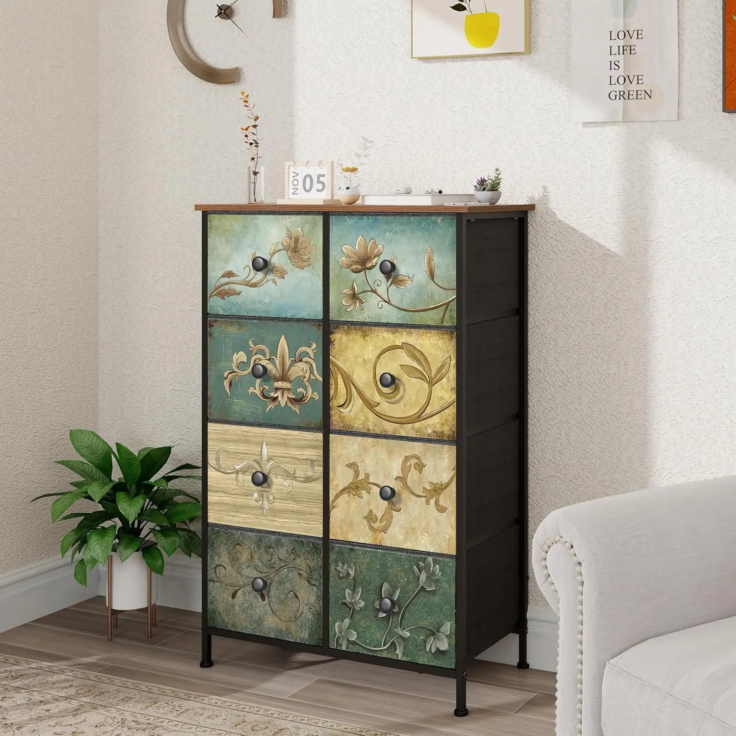 8 Drawer Retro Storage Dresser