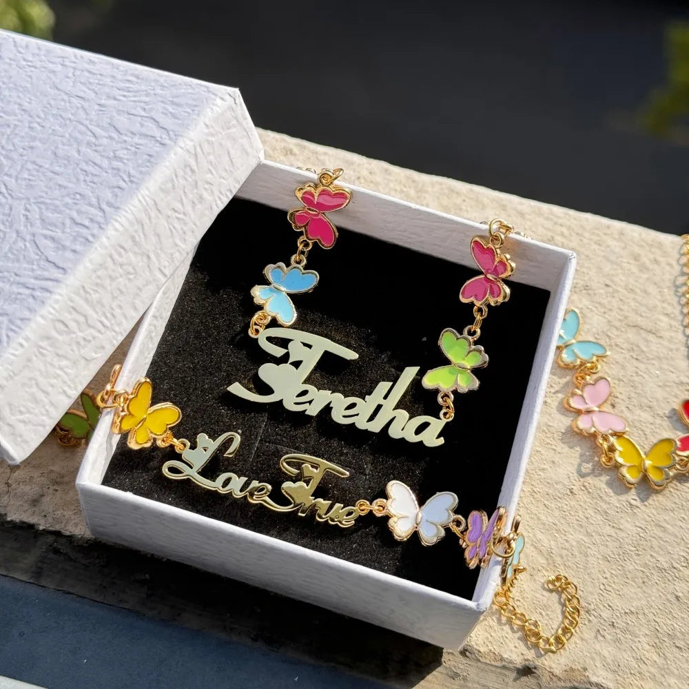 Necklace and Bracelet Butterfly Jewelry Set
