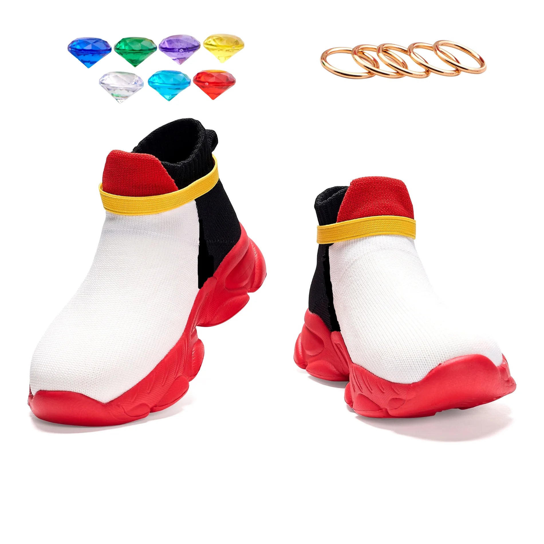 Red, Black and White Sneakers