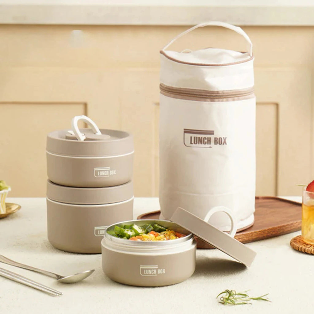 Round Lunch Box with Lid Thermal