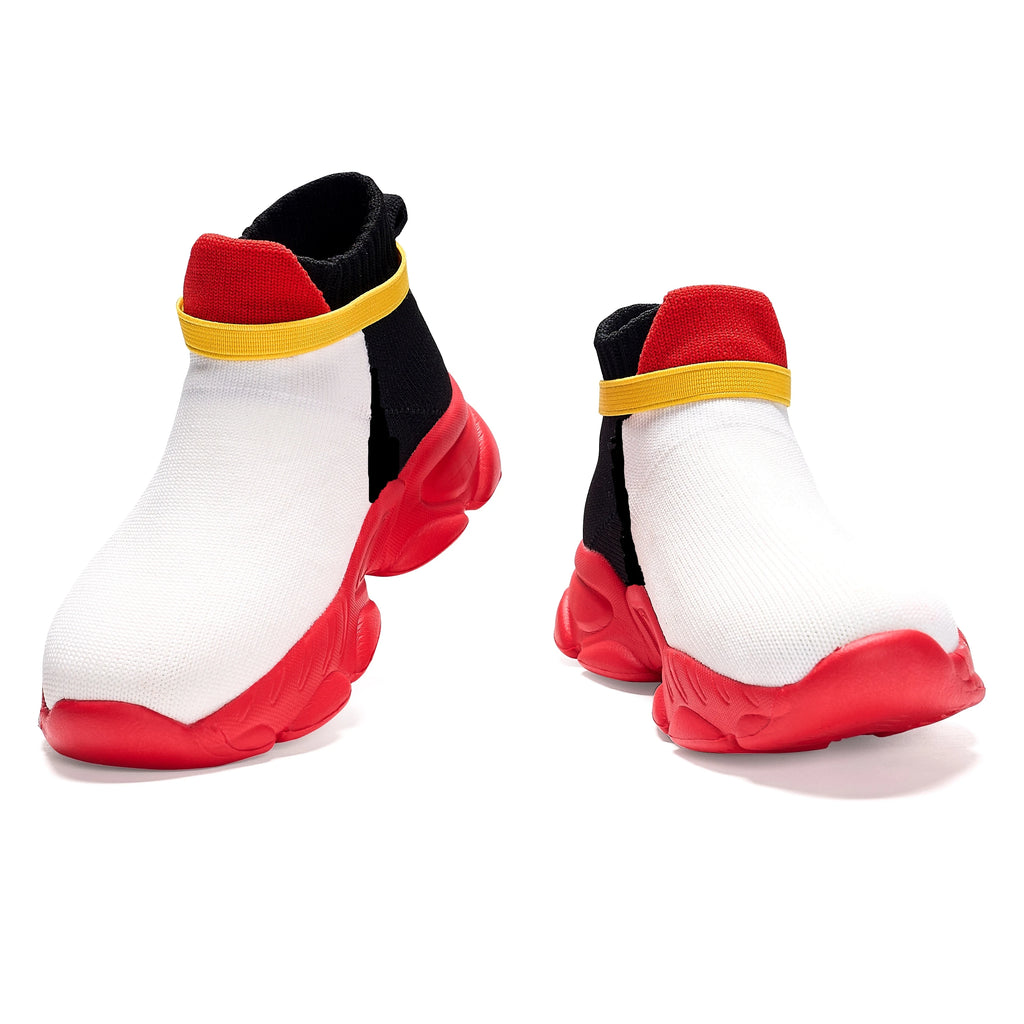 Red, Black and White Sneakers