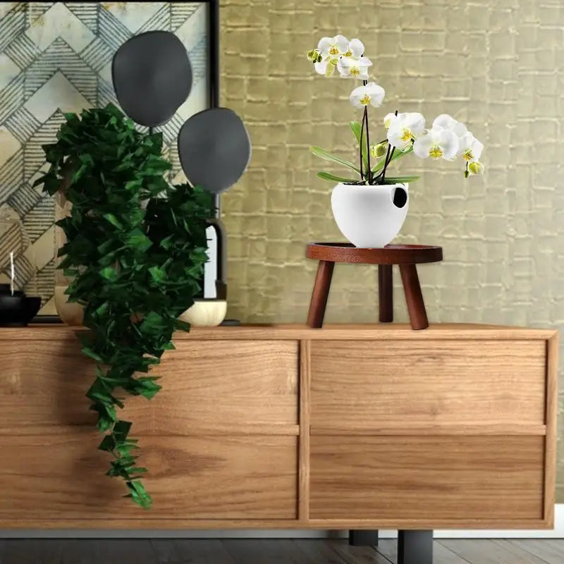 Multifunctional Wooden Stool Plant Holder