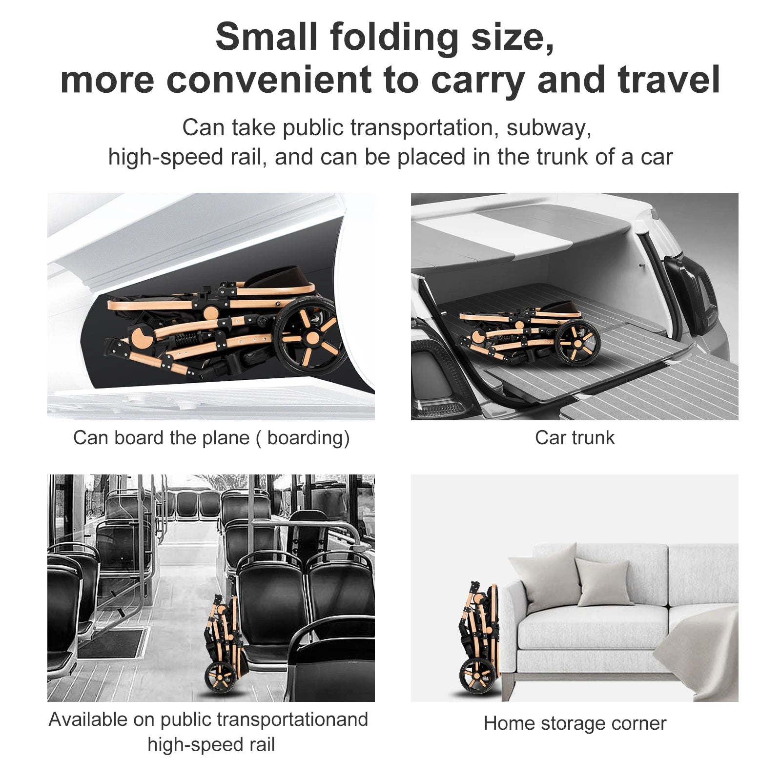Lightweight Folding  3 in 1 Baby Cart
